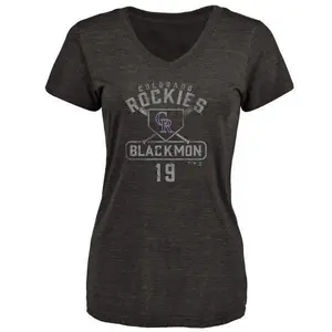 Women's Charlie Blackmon Colorado Rockies Base Runner Tri-Blend T-Shirt - Black